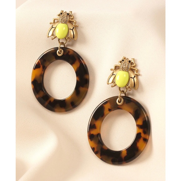 Stella & Dot [V] 2-in-1🐝Buzz Thrill Hoops Bumblebee Earrings - Picture 3 of 16